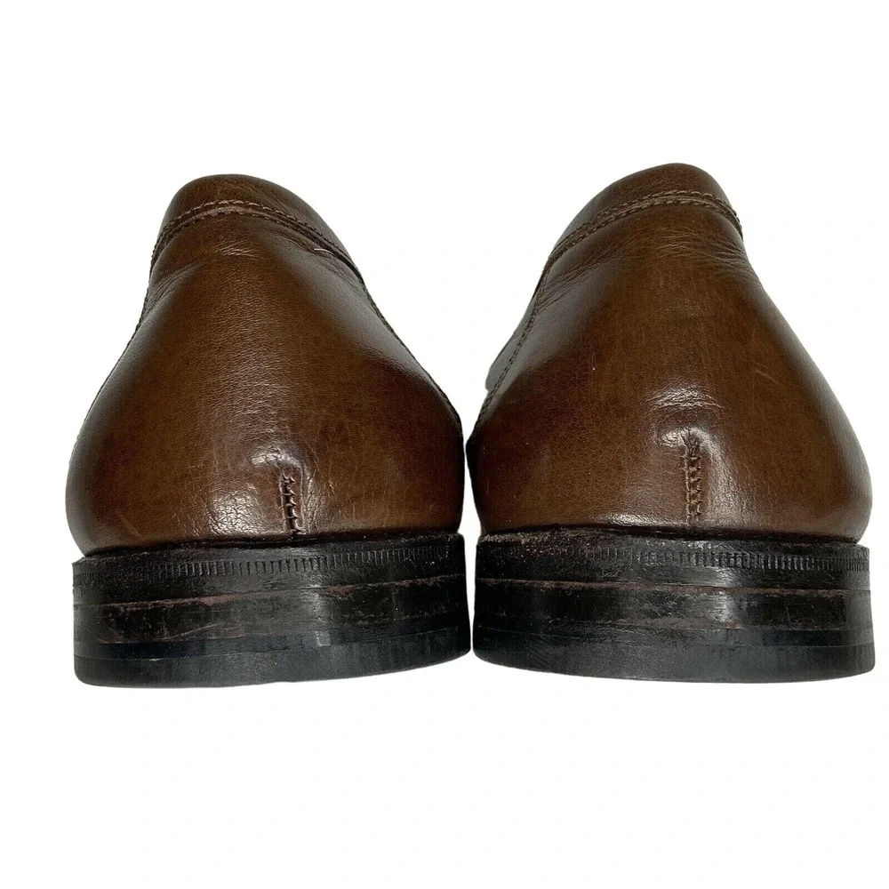 Florsheim Woven Tassel Leather Loafers 10.5 Brown Dress Shoes Career 30153